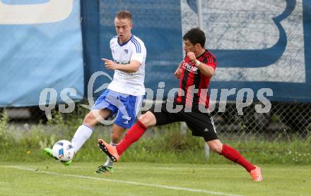 Fussball KFV Cup. Finale. St. Jakob im Rosental gegen Treibach. Manuel Alexander Schuettelkopf, (St. Jakob), Dominic Kahlhammer (Treibach). St. Jakob, am 15.6.2016.
Foto: Kuess
---
pressefotos, pressefotografie, kuess, qs, qspictures, sport, bild, bilder, bilddatenbank