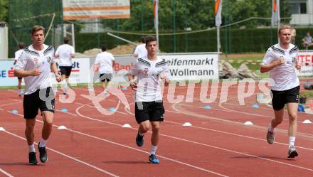 Fusball Bundesliga. Trainingsauftakt WAC.  Tadej Trdina, Alexander Rannacher, Christoph Rabitsch. Wolfsberg, am 14.6.2016.
Foto: Kuess
---
pressefotos, pressefotografie, kuess, qs, qspictures, sport, bild, bilder, bilddatenbank