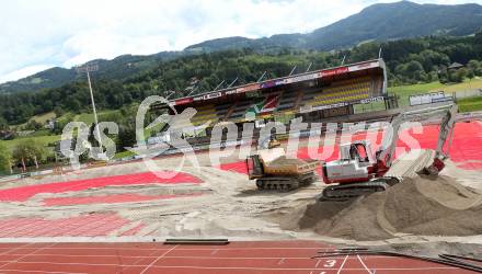 Fusball Bundesliga. Trainingsauftakt WAC. Umbau der Lavanttal Arena. Wolfsberg, am 14.6.2016.
Foto: Kuess
---
pressefotos, pressefotografie, kuess, qs, qspictures, sport, bild, bilder, bilddatenbank