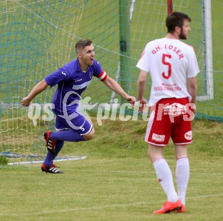 Fussball Unterliga Ost. POggersdorf gegen St. Michael/Bleiburg. Torjubel Christian Fuiko  (Poggersdorf). Poggersdorf, am 19.6.2016.
Foto: Kuess
---
pressefotos, pressefotografie, kuess, qs, qspictures, sport, bild, bilder, bilddatenbank