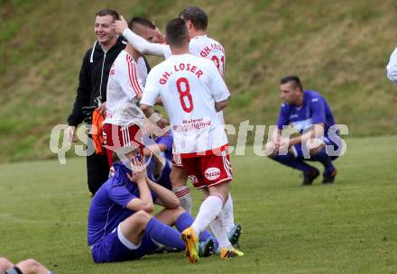 Fussball Unterliga Ost. POggersdorf gegen St. Michael/Bleiburg. Jubel  (St. Michael). Poggersdorf, am 19.6.2016.
Foto: Kuess
---
pressefotos, pressefotografie, kuess, qs, qspictures, sport, bild, bilder, bilddatenbank