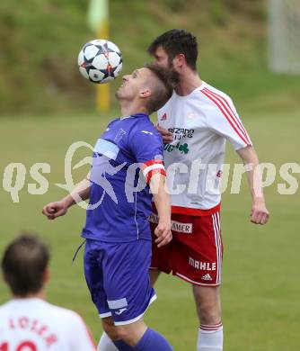 Fussball Unterliga Ost. POggersdorf gegen St. Michael/Bleiburg. Christian Fuiko,  (Poggersdorf), Rok Rozeniicnik Korosec (St. Michael). Poggersdorf, am 19.6.2016.
Foto: Kuess
---
pressefotos, pressefotografie, kuess, qs, qspictures, sport, bild, bilder, bilddatenbank