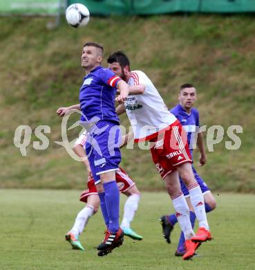 Fussball Unterliga Ost. POggersdorf gegen St. Michael/Bleiburg. Christian Fuiko,  (Poggersdorf), Rok Rozeniicnik Korosec (St. Michael). Poggersdorf, am 19.6.2016.
Foto: Kuess
---
pressefotos, pressefotografie, kuess, qs, qspictures, sport, bild, bilder, bilddatenbank