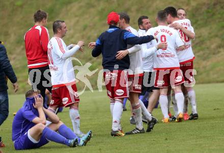 Fussball Unterliga Ost. POggersdorf gegen St. Michael/Bleiburg. Jubel  (St. Michael). Poggersdorf, am 19.6.2016.
Foto: Kuess
---
pressefotos, pressefotografie, kuess, qs, qspictures, sport, bild, bilder, bilddatenbank