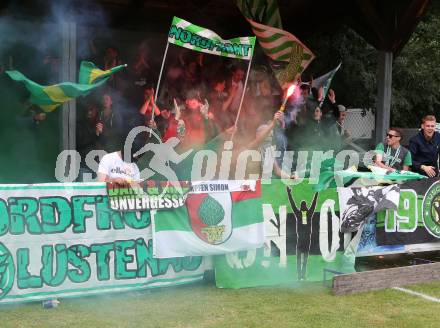 Fussball OEFB Cup. 1. Runde. ATUS Ferlach gegen Austria Lustenau. Fans (Lustenau). Ferlach, am 16.7.2016.
Foto: Kuess
---
pressefotos, pressefotografie, kuess, qs, qspictures, sport, bild, bilder, bilddatenbank