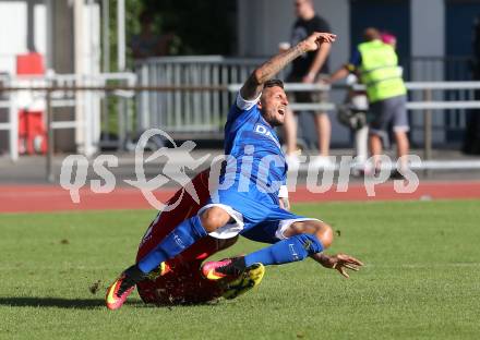 Fussball. Freundschaftsspiel. Udinese Calcio (IT) gegen Union Berlin (DE). Cyril Thereau (Udinese Calcio), Toni Leistner  (Union Berlin). Villach, 17.7.2016.
Foto: Kuess
---
pressefotos, pressefotografie, kuess, qs, qspictures, sport, bild, bilder, bilddatenbank