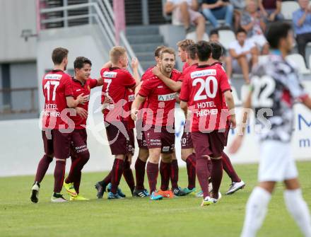 Fussball. Regionalliga. ATSV Wolfsberg gegen SPG FC Pasching/LASK Juniors. Torjubel  (ATSV Wolfsberg). Wolfsberg, 22.7.2016.
Foto: Kuess
---
pressefotos, pressefotografie, kuess, qs, qspictures, sport, bild, bilder, bilddatenbank