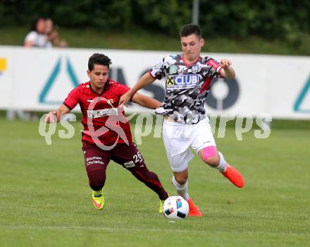 Fussball. Regionalliga. ATSV Wolfsberg gegen SPG FC Pasching/LASK Juniors. Robert Vijatovic (ATSV Wolfsberg), Mark Grosse (Pasching/LASK Juniors). Wolfsberg, 22.7.2016.
Foto: Kuess
---
pressefotos, pressefotografie, kuess, qs, qspictures, sport, bild, bilder, bilddatenbank