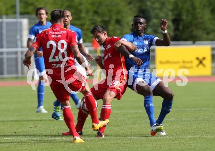 Fussball. Freundschaftsspiel. Udinese Calcio (IT) gegen Union Berlin (DE). SEko Mohamed Fofana (Udinese Calcio),  Christopher Trimmel, Steven Skrzybski (Union Berlin). Villach, 17.7.2016.
Foto: Kuess
---
pressefotos, pressefotografie, kuess, qs, qspictures, sport, bild, bilder, bilddatenbank