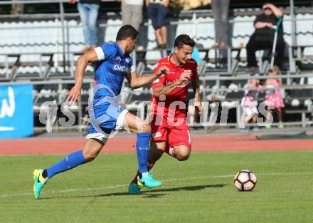 Fussball. Freundschaftsspiel. Udinese Calcio (IT) gegen Union Berlin (DE). Igor Bubnjic (Udinese Calcio),  Philipp Hosiner  (Union Berlin). Villach, 17.7.2016.
Foto: Kuess
---
pressefotos, pressefotografie, kuess, qs, qspictures, sport, bild, bilder, bilddatenbank