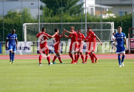 Fussball. Freundschaftsspiel. Udinese Calcio (IT) gegen Union Berlin (DE). torjubel  (Union Berlin). Villach, 17.7.2016.
Foto: Kuess
---
pressefotos, pressefotografie, kuess, qs, qspictures, sport, bild, bilder, bilddatenbank