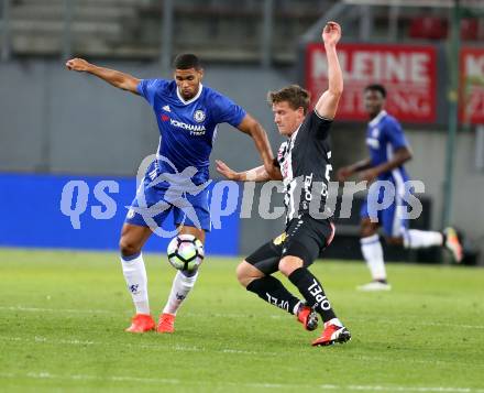 Freundschaftsspiel. RZ Pellets WAC gegen Chelsea FC. Daniel Drescher,  (WAC), Loftus Cheek Ruben (Chelsea). Klagenfurt Woerthersee Stadion, 20.7.2016.
Foto: Kuess
---
pressefotos, pressefotografie, kuess, qs, qspictures, sport, bild, bilder, bilddatenbank