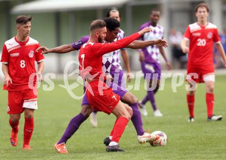 Fussball KFV Cup. KAC 1909 gegen SK Austria Klagenfurt. Toni Krijan, (KAC),  Sandro Jose Da Silva  (Austria Klagenfurt). Klagenfurt, am 26.7.2016.
Foto: Kuess
---
pressefotos, pressefotografie, kuess, qs, qspictures, sport, bild, bilder, bilddatenbank