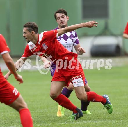 Fussball KFV Cup. KAC 1909 gegen SK Austria Klagenfurt. Manuel Wallner,  (KAC), Patrick Krammer (Austria Klagenfurt). Klagenfurt, am 26.7.2016.
Foto: Kuess
---
pressefotos, pressefotografie, kuess, qs, qspictures, sport, bild, bilder, bilddatenbank