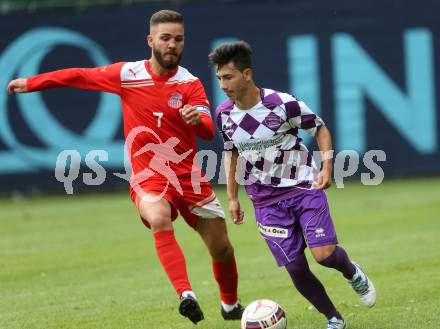 Fussball KFV Cup. KAC 1909 gegen SK Austria Klagenfurt. Toni Krijan,  (KAC), Sergen Oeztuerk (Austria Klagenfurt). Klagenfurt, am 26.7.2016.
Foto: Kuess
---
pressefotos, pressefotografie, kuess, qs, qspictures, sport, bild, bilder, bilddatenbank