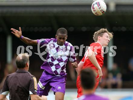 Fussball KFV Cup. KAC 1909 gegen SK Austria Klagenfurt. Maximilian Hubert Watscher,  (KAC), Karamoko Sogodogo (Austria Klagenfurt). Klagenfurt, am 26.7.2016.
Foto: Kuess
---
pressefotos, pressefotografie, kuess, qs, qspictures, sport, bild, bilder, bilddatenbank