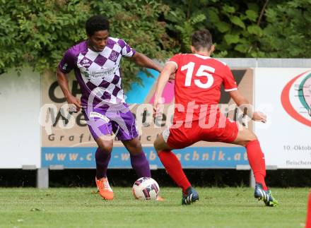 Fussball KFV Cup. KAC 1909 gegen SK Austria Klagenfurt. Manuel Wallner,  (KAC), Sandro Jose Da Silva (Austria Klagenfurt). Klagenfurt, am 26.7.2016.
Foto: Kuess
---
pressefotos, pressefotografie, kuess, qs, qspictures, sport, bild, bilder, bilddatenbank