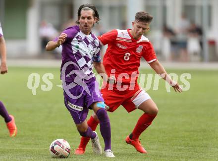 Fussball KFV Cup. KAC 1909 gegen SK Austria Klagenfurt. Hasan Kupinic,  (KAC), Sandro Zakany (Austria Klagenfurt). Klagenfurt, am 26.7.2016.
Foto: Kuess
---
pressefotos, pressefotografie, kuess, qs, qspictures, sport, bild, bilder, bilddatenbank