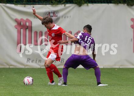 Fussball KFV Cup. KAC 1909 gegen SK Austria Klagenfurt. Florian Richard Peterl,  (KAC), Burak Yilmaz (Austria Klagenfurt). Klagenfurt, am 26.7.2016.
Foto: Kuess
---
pressefotos, pressefotografie, kuess, qs, qspictures, sport, bild, bilder, bilddatenbank