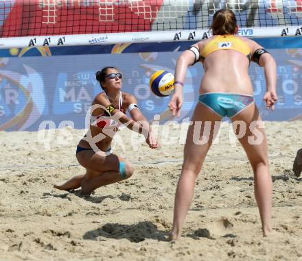 Beachvolleyball. Beach Volleyball Major Series. Julia SUDE,  (GER), Teresa STRAUSS (AUT). Klagenfurt, 27.7.2016.
Foto: Kuess
---
pressefotos, pressefotografie, kuess, qs, qspictures, sport, bild, bilder, bilddatenbank