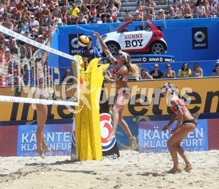 Beachvolleyball. Beach Volleyball Major Series. Barbara Hansel, Stefanie Schwaiger (AUT). Klagenfurt, 27.7.2016.
Foto: Kuess
---
pressefotos, pressefotografie, kuess, qs, qspictures, sport, bild, bilder, bilddatenbank