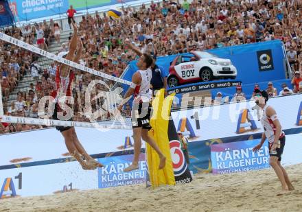 Beachvolleyball. Beach Volleyball Major Series. Robin Valentin SEIDL, Alexander Xandi HUBER (AUT). Klagenfurt, 28.7.2016.
Foto: Kuess
---
pressefotos, pressefotografie, kuess, qs, qspictures, sport, bild, bilder, bilddatenbank