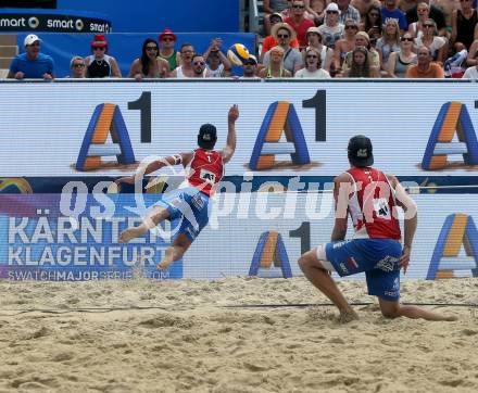 Beachvolleyball. Beach Volleyball Major Series. Martin ERMACORA, Moritz Bernd PRISTAUZ-TELSNIGG (AUT). Klagenfurt, 28.7.2016.
Foto: Kuess
---
pressefotos, pressefotografie, kuess, qs, qspictures, sport, bild, bilder, bilddatenbank