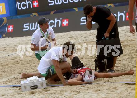 Beachvolleyball. Beach Volleyball Major Series. Michal KADZIOLA (POL), verletzt. Klagenfurt, 28.7.2016.
Foto: Kuess
---
pressefotos, pressefotografie, kuess, qs, qspictures, sport, bild, bilder, bilddatenbank