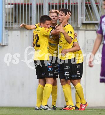 Fussball Regionalliga. SK Austria Klagenfurt gegen Allerheiligen. Torjubel Bastian Rupp (Allerheiligen). Klagenfurt, am 29.7.2016.
Foto: Kuess
---
pressefotos, pressefotografie, kuess, qs, qspictures, sport, bild, bilder, bilddatenbank