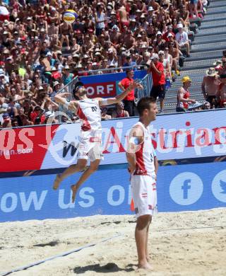 Beachvolleyball. Beach Volleyball Major Series.  Robin Valentin SEIDL, Alexander  Xandi HUBER (AUT). Klagenfurt, 29.7.2016.
Foto: Kuess
---
pressefotos, pressefotografie, kuess, qs, qspictures, sport, bild, bilder, bilddatenbank