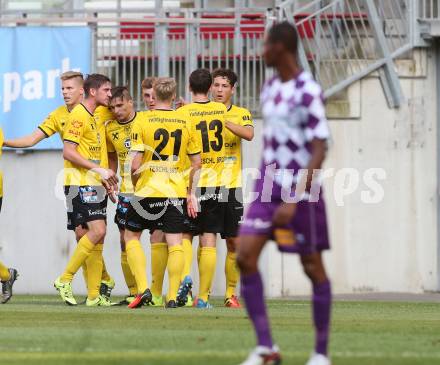 Fussball Regionalliga. SK Austria Klagenfurt gegen Allerheiligen. Torjubel Bastian Rupp (Allerheiligen). Klagenfurt, am 29.7.2016.
Foto: Kuess
---
pressefotos, pressefotografie, kuess, qs, qspictures, sport, bild, bilder, bilddatenbank