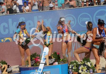 Beachvolleyball. Beach Volleyball Major Series. Laura LUDWIG,  Kira WALKENHORST (GER), Nadine ZUMKEHR, Joana HEIDRICH (SUI)..  Klagenfurt, 30.7.2016.
Foto: Kuess


---
pressefotos, pressefotografie, kuess, qs, qspictures, sport, bild, bilder, bilddatenbank