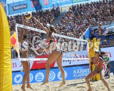 Beachvolleyball. Beach Volleyball Major Series. Nadine ZUMKEHR, Joana HEIDRICH (SUI). Klagenfurt, 30.7.2016.
Foto: Kuess


---
pressefotos, pressefotografie, kuess, qs, qspictures, sport, bild, bilder, bilddatenbank