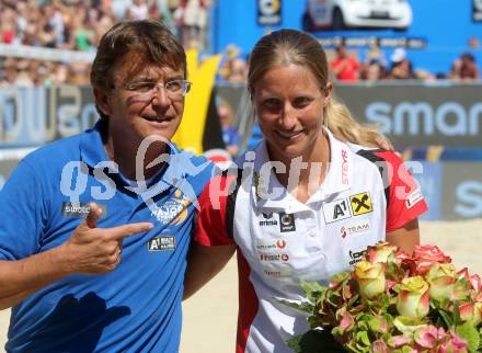 Beachvolleyball. Beach Volleyball Major Series.  Hannes Jagerhofer, Barbara Hansel. Klagenfurt, 30.7.2016.
Foto: Kuess
---
pressefotos, pressefotografie, kuess, qs, qspictures, sport, bild, bilder, bilddatenbank