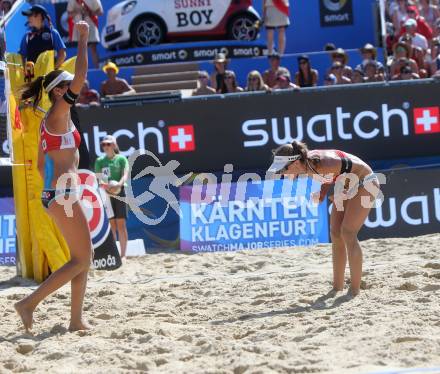 Beachvolleyball. Beach Volleyball Major Series. Nadine ZUMKEHR, Joana HEIDRICH (SUI). Klagenfurt, 30.7.2016.
Foto: Kuess

---
pressefotos, pressefotografie, kuess, qs, qspictures, sport, bild, bilder, bilddatenbank