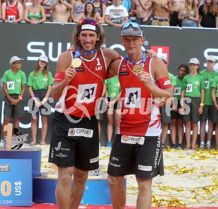 Beachvolleyball. Beach Volleyball Major Series. Aleksandrs SAMOILOVS, Janis SMEDINS (LAT). Klagenfurt, 31.7.2016.
Foto: Kuess

---
pressefotos, pressefotografie, kuess, qs, qspictures, sport, bild, bilder, bilddatenbank