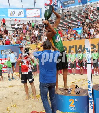 Beachvolleyball. Beach Volleyball Major Series.  Saymon BARBOSA SANTOS (BRA), Hannes Jagerhofer. Klagenfurt, 31.7.2016.
Foto: Kuess
---
pressefotos, pressefotografie, kuess, qs, qspictures, sport, bild, bilder, bilddatenbank