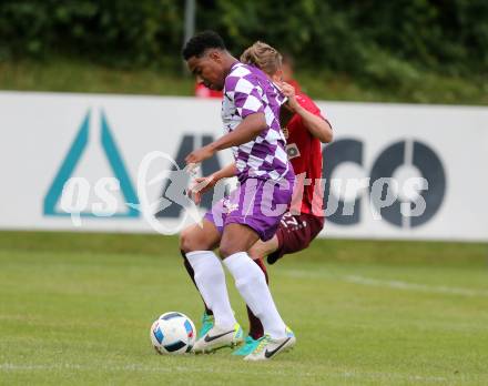 Fussball. Regionalliga. ATSV Wolfsberg gegen SK Austria Klagenfurt. Hannes Wibmer (Wolfsberg),  Sandro Jose Da Silva (Klagenfurt). Wolfsberg, 5.8.2016.
Foto: Kuess
---
pressefotos, pressefotografie, kuess, qs, qspictures, sport, bild, bilder, bilddatenbank