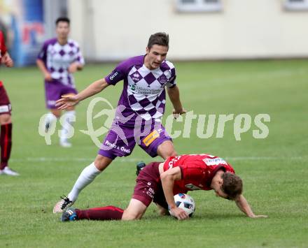 Fussball. Regionalliga. ATSV Wolfsberg gegen SK Austria Klagenfurt. Fabian Hafner (Wolfsberg), Julian Salentinig (Klagenfurt). Wolfsberg, 5.8.2016.
Foto: Kuess
---
pressefotos, pressefotografie, kuess, qs, qspictures, sport, bild, bilder, bilddatenbank