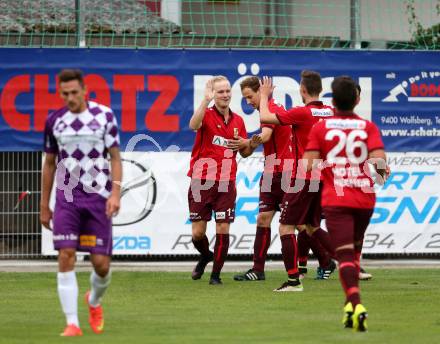 Fussball. Regionalliga. ATSV Wolfsberg gegen SK Austria Klagenfurt. Torjubel Marcel Maximilian Stoni (Wolfsberg). Wolfsberg, 5.8.2016.
Foto: Kuess
---
pressefotos, pressefotografie, kuess, qs, qspictures, sport, bild, bilder, bilddatenbank