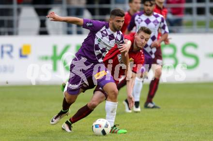 Fussball. Regionalliga. ATSV Wolfsberg gegen SK Austria Klagenfurt.  Marcel Hober,  (Wolfsberg), Edvin Hodzic (Klagenfurt). Wolfsberg, 5.8.2016.
Foto: Kuess 
---
pressefotos, pressefotografie, kuess, qs, qspictures, sport, bild, bilder, bilddatenbank