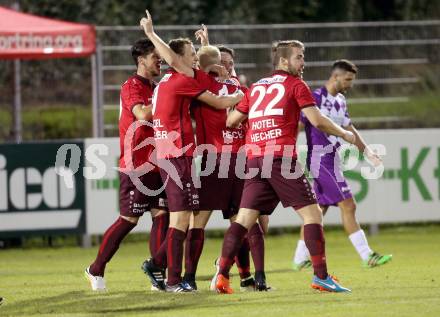 Fussball. Regionalliga. ATSV Wolfsberg gegen SK Austria Klagenfurt.  Torjubel  (Wolfsberg). Wolfsberg, 5.8.2016.
Foto: Kuess 
---
pressefotos, pressefotografie, kuess, qs, qspictures, sport, bild, bilder, bilddatenbank