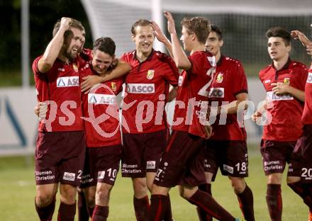 Fussball. Regionalliga. ATSV Wolfsberg gegen SK Austria Klagenfurt.  Torjubel Patrick Pfennich (Wolfsberg). Wolfsberg, 5.8.2016.
Foto: Kuess 
---
pressefotos, pressefotografie, kuess, qs, qspictures, sport, bild, bilder, bilddatenbank