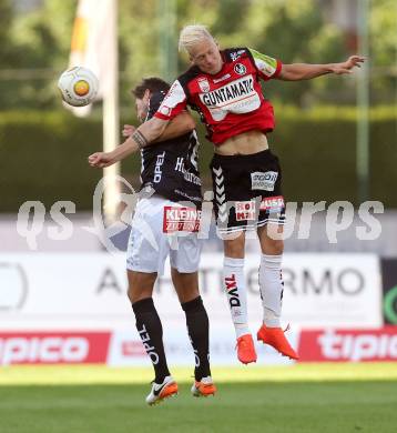 Fussball tipico Bundesliga. RZ Pellets WAC gegen SV Guntamatic Ried.  Boris Huettenbrenner,  (WAC), Thomas Froeschl (Ried). Lavanttal Arena Wolfsberg, am 6.8.2016.
Foto: Kuess
---
pressefotos, pressefotografie, kuess, qs, qspictures, sport, bild, bilder, bilddatenbank