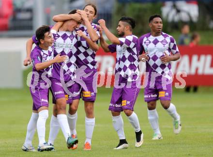 Fussball. Regionalliga. ATSV Wolfsberg gegen SK Austria Klagenfurt.  Torjubel Austria (Klagenfurt). Wolfsberg, 5.8.2016.
Foto: Kuess 
---
pressefotos, pressefotografie, kuess, qs, qspictures, sport, bild, bilder, bilddatenbank