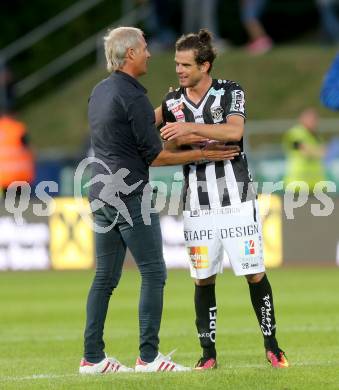 Fussball tipico Bundesliga. RZ Pellets WAC gegen SV Guntamatic Ried.  Trainer Heimo Pfeifenberger, Thomas Zuendel (WAC). Lavanttal Arena Wolfsberg, am 6.8.2016.
Foto: Kuess
---
pressefotos, pressefotografie, kuess, qs, qspictures, sport, bild, bilder, bilddatenbank