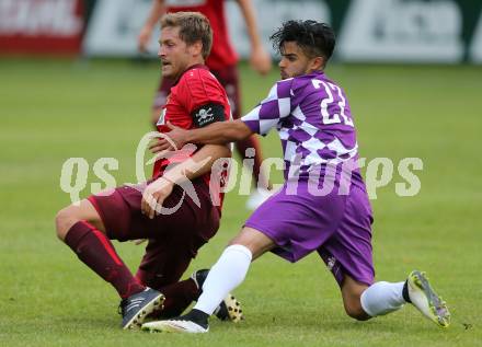 Fussball. Regionalliga. ATSV Wolfsberg gegen SK Austria Klagenfurt.  Florian Rabensteiner,  (Wolfsberg), Burak Yilmaz (Klagenfurt). Wolfsberg, 5.8.2016.
Foto: Kuess 
---
pressefotos, pressefotografie, kuess, qs, qspictures, sport, bild, bilder, bilddatenbank