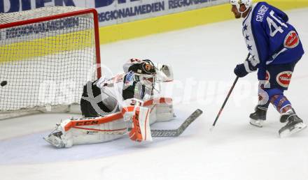 EBEL. Eishockey Bundesliga. Testspiel. VSV gegen Graz 99ers. Michael Grabner(VSV), Sebastian Dahm (Graz). Villach, am 19.8.2016.
Foto: Kuess
---
pressefotos, pressefotografie, kuess, qs, qspictures, sport, bild, bilder, bilddatenbank