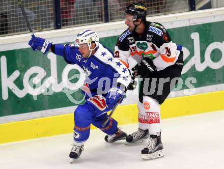 EBEL. Eishockey Bundesliga. Testspiel. VSV gegen Graz 99ers. Jan Urbas(VSV), Kyle Beach (Graz). Villach, am 19.8.2016.
Foto: Kuess
---
pressefotos, pressefotografie, kuess, qs, qspictures, sport, bild, bilder, bilddatenbank