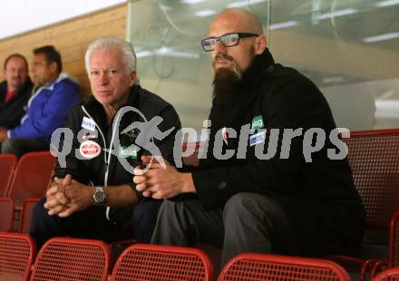 EBEL. Eishockey Bundesliga. Testspiel. VSV gegen Graz 99ers. Trainer Greg Holst, Co-Trainer Markus Peintner (VSV). Villach, am 19.8.2016.
Foto: Kuess
---
pressefotos, pressefotografie, kuess, qs, qspictures, sport, bild, bilder, bilddatenbank